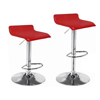 Paire de tabourets de bar Simili Cuir Rouge