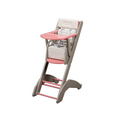 Chaise bébé rose bois pliable gain de place hêtre haut de gamme