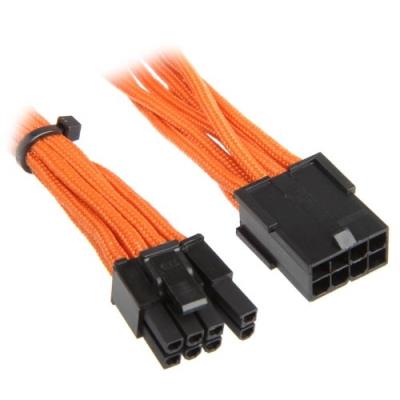 Bitfenix 6+2 pin pcie extension cable 45cm sleeved orange black 4716779445572