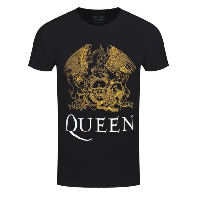 Queen T-Shirt Crest Homme Noir - Taille S