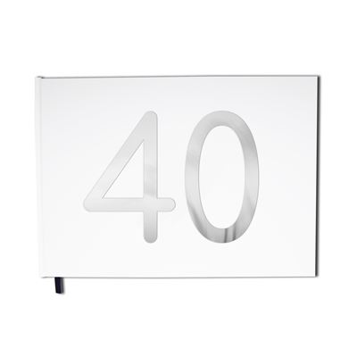 Livre d'or 40 ans - Anniversaire, Mariage, Retraite - Lettres chromées -100 pages - Qualité premium - Uttscheid Couleur :Blanc Pur