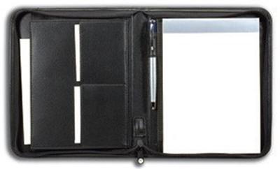Conférencier A5 avec bloc A5 fermeture zip noir