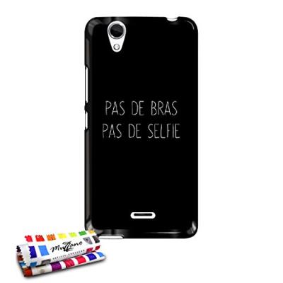 Muzzano Le Glossy Coque souple Motif Pas de bras Noir avec Stylet/Chiffon pour Wiko Birdy 4G