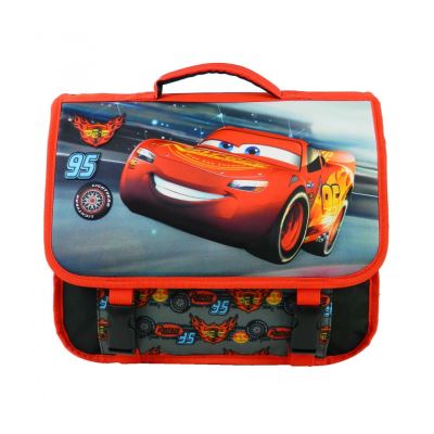Cartable Disney Cars McQueen 38cm Noir et Rouge