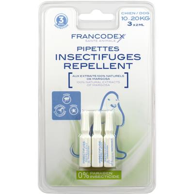 Comparer les prix de Pipettes Insectifuges Chien 3 Pipettes De 2 Ml