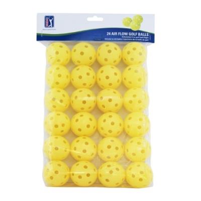 Pga tour air flow lot de 24 balles de golf dentraînement jaune