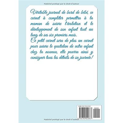 Journal de bord de mon bébé : carnet de suivi pour nouveau-né, journal  d'allaitement, carnet de notes sur le sommeil l'alimentation et la santé de  bébé - 150 pages Format 15 x
