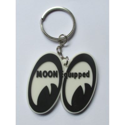 porte clé moon equipped blanc ecrit noir simple face
