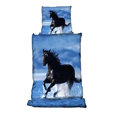 Parure de lit housse de couette cheval dans l'eau