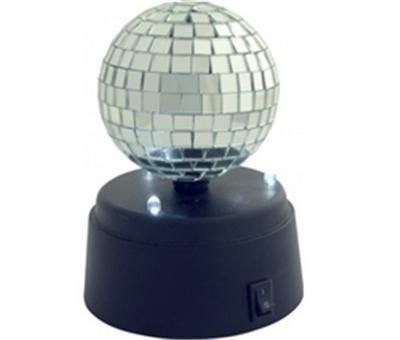 Mini Boule a Facettes de Diametre 7 cm - Rotative - Support avec LED
