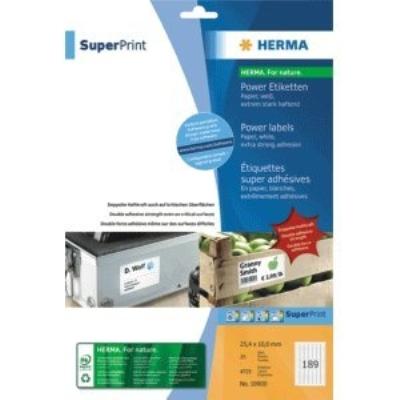 Herma power etiketten special, 25,4 x 10 mm, weiá - par 1 - etiquettes multi-usages, herma 10900