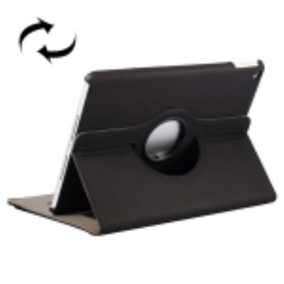 Ipad Air 2:Coque Housse Cuir (PU) Noir Texture Tissus Rotation 360°