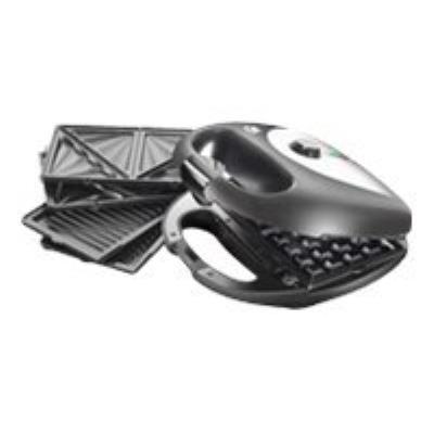 UNOLD ONYX-Series MULTI 3 IN 1 - Grille-sandwich / gaufrier / grill - Inox satiné/noir