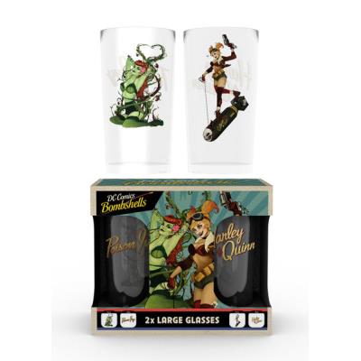 Set de 2 verres à bière DC Comics Harley and Ivy Bombshells