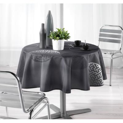 L'harmonie du decor 1721364 nappe imprimé kosmo anthracite polyester 180 x 180 cm