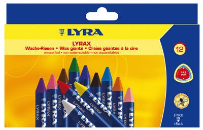 Lyra - Craie A La Cire Triangulaire D.14mm - Etui De 12