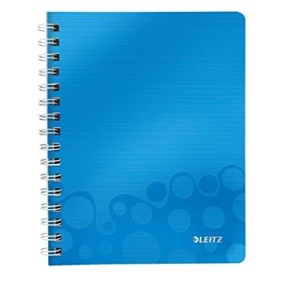 Leitz Wow Cahier 160 Pages À Spirale Quadrillé 5X5 (Petits Carreaux) A5 (17X22 Cm) Bleu Métallisé 46410036