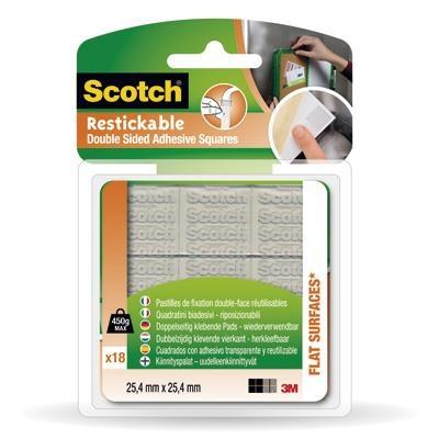 Scotch r100-euro pastille repositionnable réutilisable 25,4 mm x 25,4 mm 3m-scotch rus1825