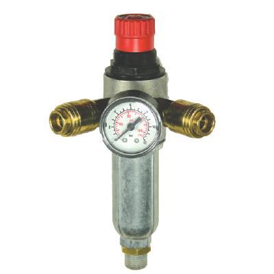 Mecafer - Filtre régulateur + manomètre avec 2 sorties rapides 3/8M