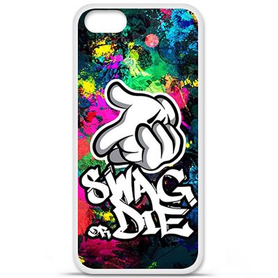 Coque en silicone imprimée compatible iPhone 5 iPhone 5S Swag or die