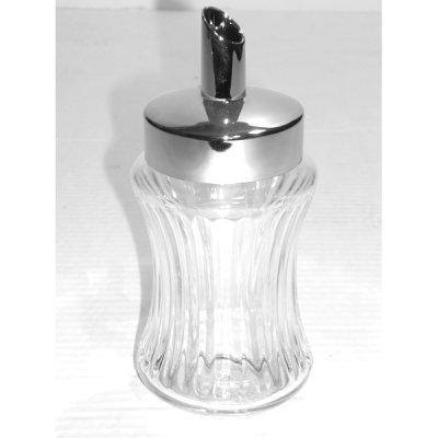 Sucrier doseur verre couvercle chromé *