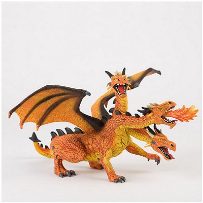 Bullyland - Dragon à 3 têtes orange et noir