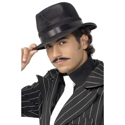 Chapeau gangster noir Taille Unique