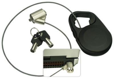 Câble antivol avec mécanisme enroulable, pour PC portable
