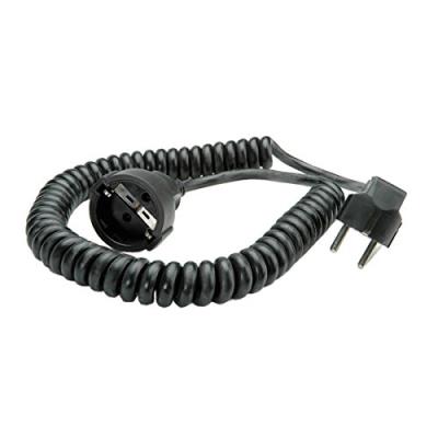 Bachmann 672.180 Rallonge Schuko câble spirale Noir 500/2000 mm