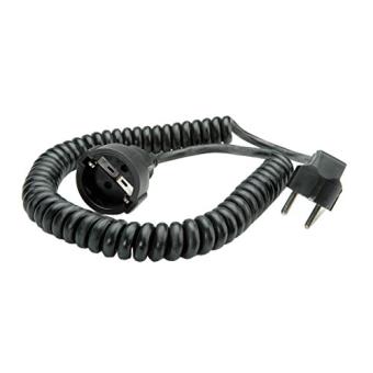 Câble spiralé à 3 brins pour rallonge électrique (noir) : :  High-Tech