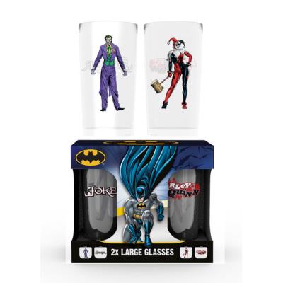 Set de 2 verres à bière Batman Comic Joker and Harley Quinn