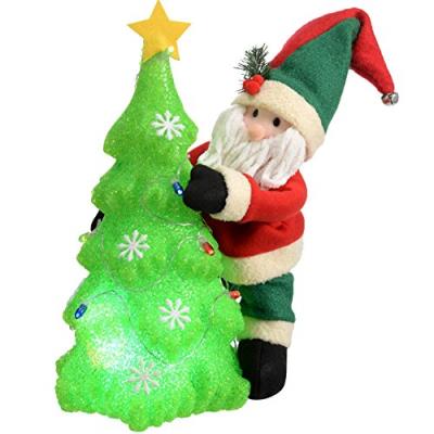Werchristmas 39 pré-éclairée santa décoration pour sapin de noël avec led à couleur changeante multicolore