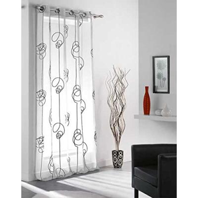 Douceur d'intérieur 1622788 panneau à oeillets voile imprimé transfert looping polyester blanc/noir 240 x 140 x 240 cm