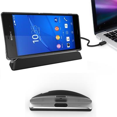 Dock chargeur Sony Xperia Z3 (smartphone) - Station d'accueil (Dockingstation) recharge (alternative DK48) - Version intégrale avec accessoires : câble de données et adaptateur