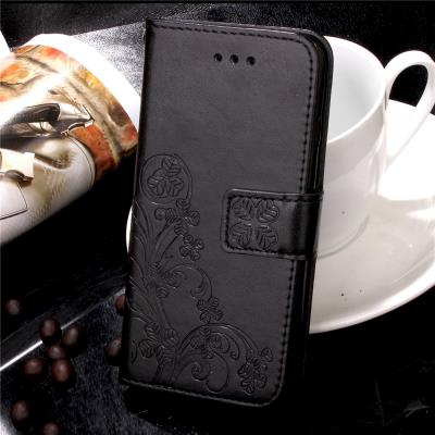 Etui en PU Imprint Fleur pour iPhone 7 4.7 - Noir