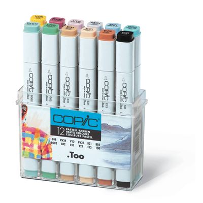 Set 12 marqueurs manga copic marker pastel - copic