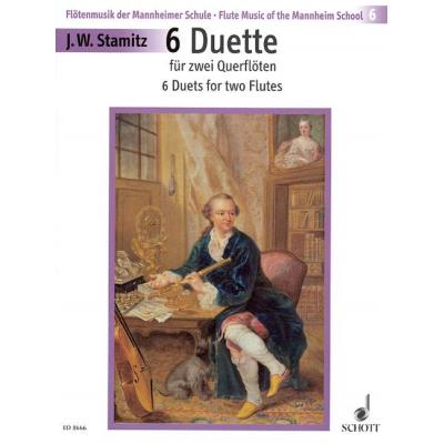 Partitions classique SCHOTT STAMITZ JOHANN - SIX DUETS - 2 FLUTES Flûte traversière