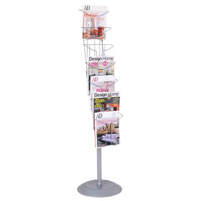 Alba - Porte-Brochure Metal Sur Pied 7 Compartiments A4 Gris