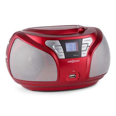 oneConcept Groovie WH Boombox Bluetooth CD UKW AUX MP3 rouge