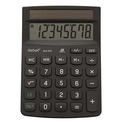 Rebel Calculatrice de bureau 8 chiffres Noir