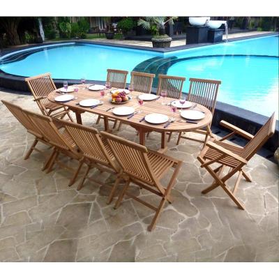 salon de jardin en teck naturel 10 places