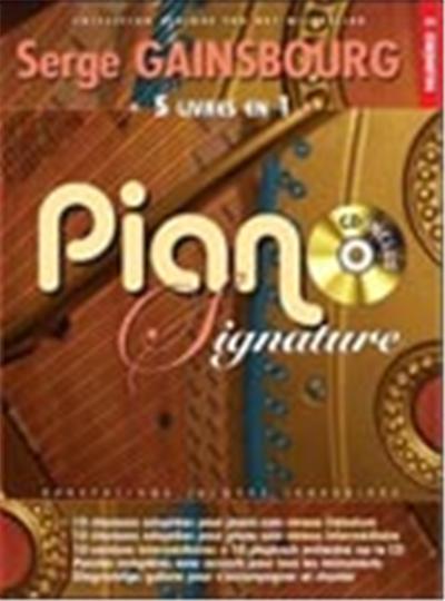 PIANO SIGNATURE GAINSBOURG 5 RECUEILS EN 1 +CD