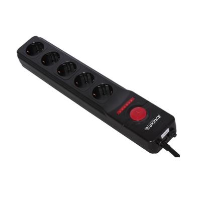 Ibiza LC506-GE Bloc multiprise câble 3 m, 5 canaux, télécommande incluse