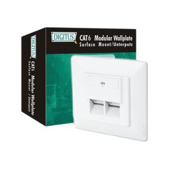 Prise Murale CAT 6 Blindée Digitus - 2 X RJ45 - Blanc - Pour Réseau Gigabit