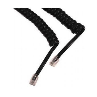 Câble RJ9 à spirale mâle/mâle (2 mètres) - (coloris noir) - Câble