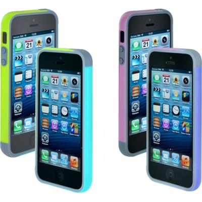 Pack de deux bumpers semi-rigides bicolores pour iPhone 5C
