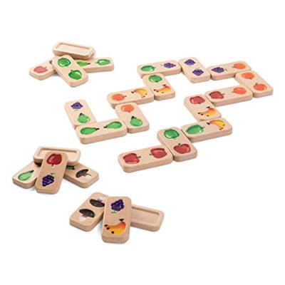 PlanToys - Fruit & Veggie Domino - jeu de tuiles, premier âge - 24 pièces