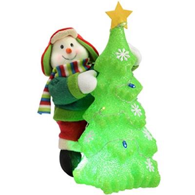 Werchristmas 39 pré-éclairée bonhomme de neige décoration pour sapin de noël avec led à couleur changeante multicolore