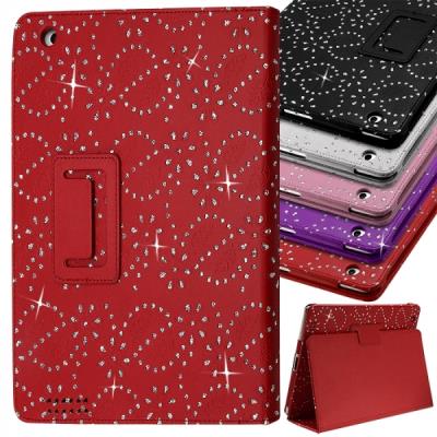 Housse coque étui pour Apple iPad 2 Style Diamant Couleur Rouge