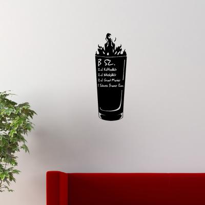 Pick and Stick Sticker Mural déco en Allemand B 52 - 70 x 35 cm, Noir